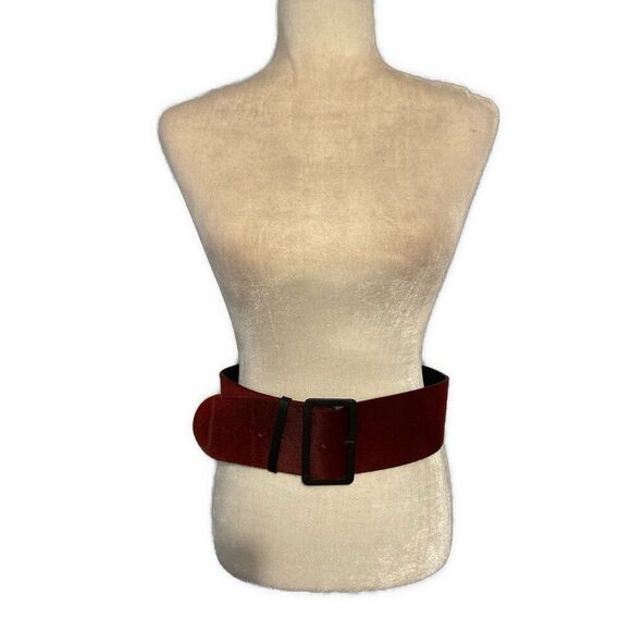 gerard darel RARE Wine Red Fur Leather Chunky Belt